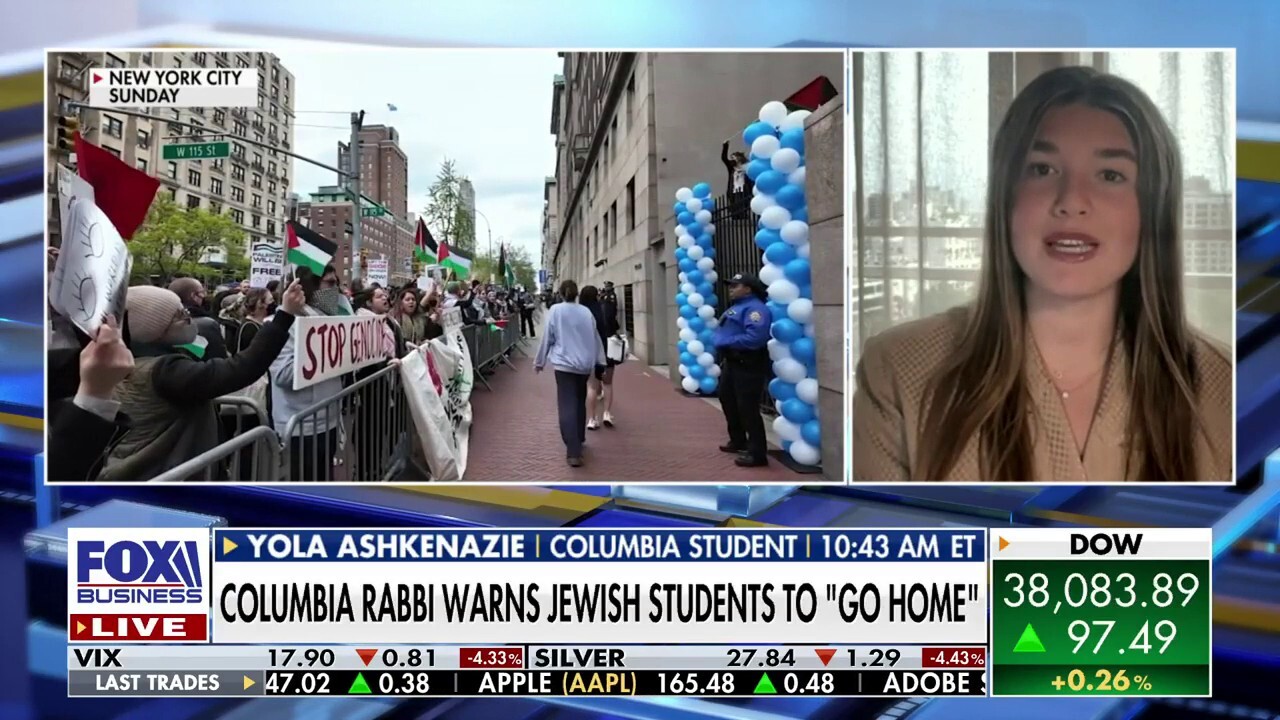 Columbia student Yola Ashkenazie says she went to Tel Aviv because of antisemitic protests and hate speech on the campus of Columbia University on Varney & Co.