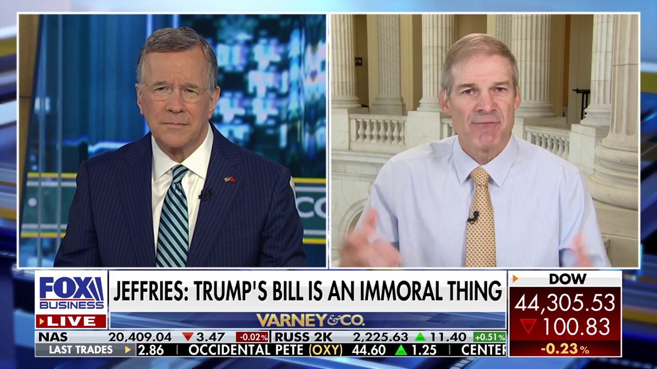Rep. Jim Jordan, R-Ohio, reacts to House Minority Leader Hakeem Jeffries' criticism of the 'big, beautiful bill' and the secretary of agriculture's remarks on migrant farm workers possibly facing deportation.