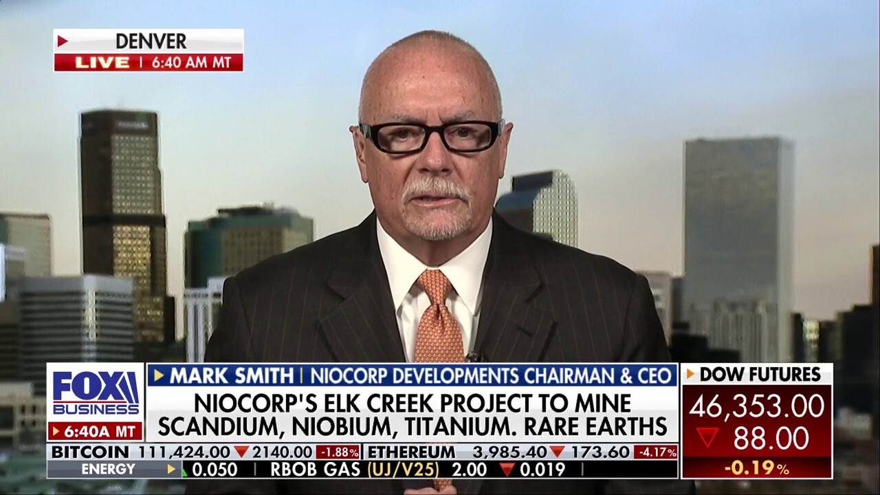 NioCorp CEO Mark Smith told 'Mornings with Maria' the Pentagon’s $10M grant will boost Nebraska’s rare earth project as the U.S. races to rebuild supply chains vital for security and the economy.