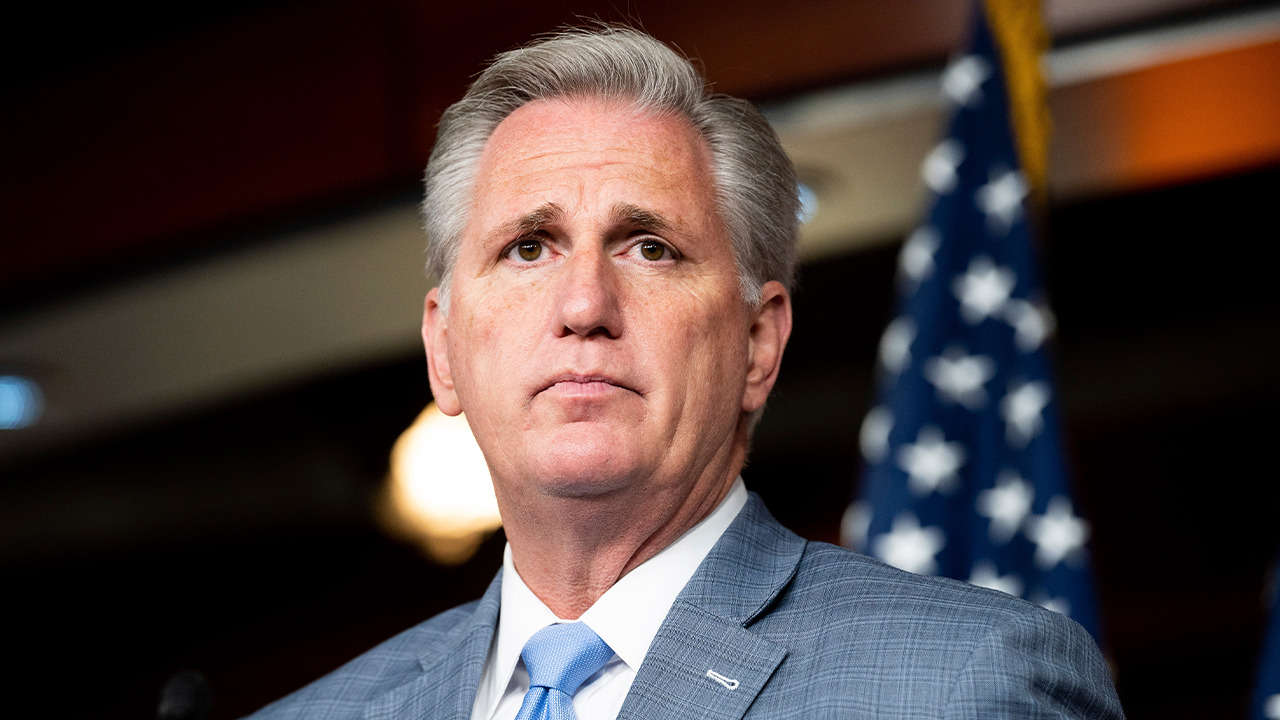 House Minority Leader Kevin McCarthy holds a press briefing