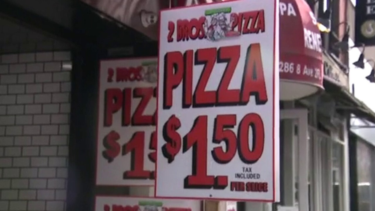 2 Brother's Pizza in New York City, a landmark dollar slice company, is now charging $1.50 due to increased costs. FOX Business' Madison Alworth with more.
