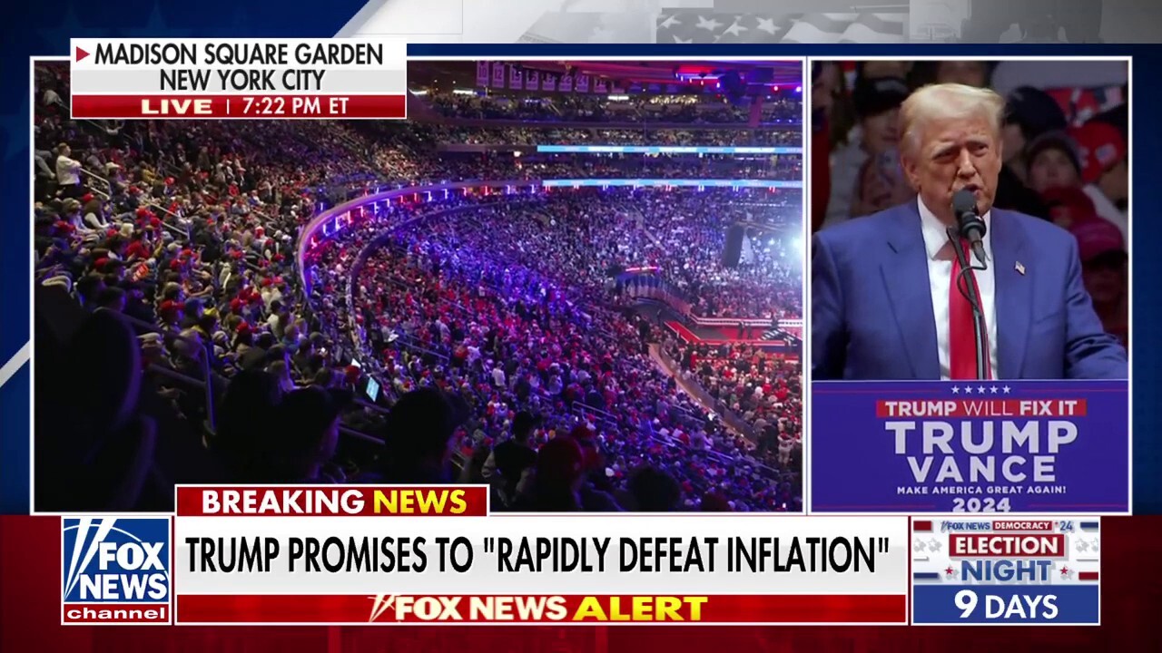 Former President Trump announces a new tax credit proposal while at his rally in Madison Square Garden.