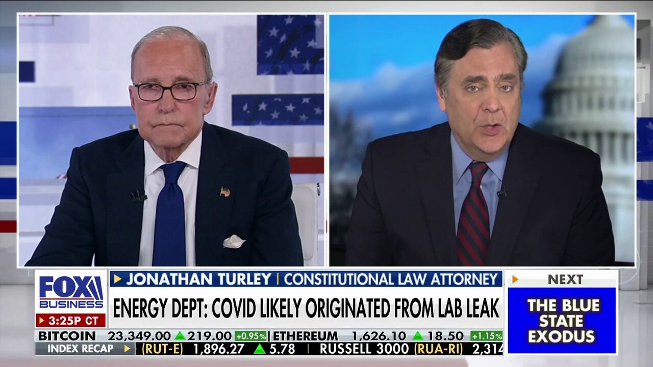  GWU law professor Jonathan Turley reacts to Wuhan lab leak censorship on 'Kudlow.'