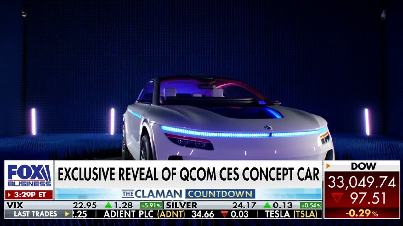 Qualcomm CEO Cristiano Amon invites the 'The Claman Countdown' inside headquarters to showcase its concept car and discuss the tech innovator's opportunity in the auto industry.