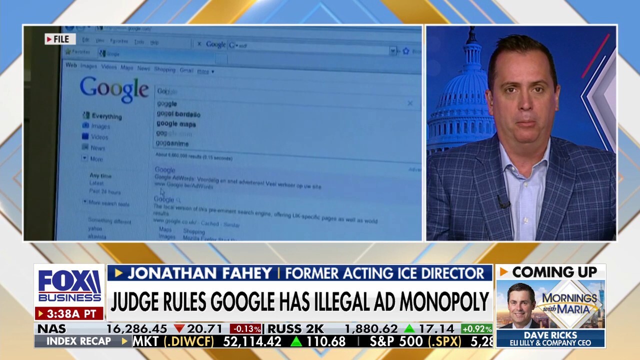 Former federal prosecutor Jonathan Fahey discusses the Google advertisement monopoly suit on ‘Mornings with Maria.’ 