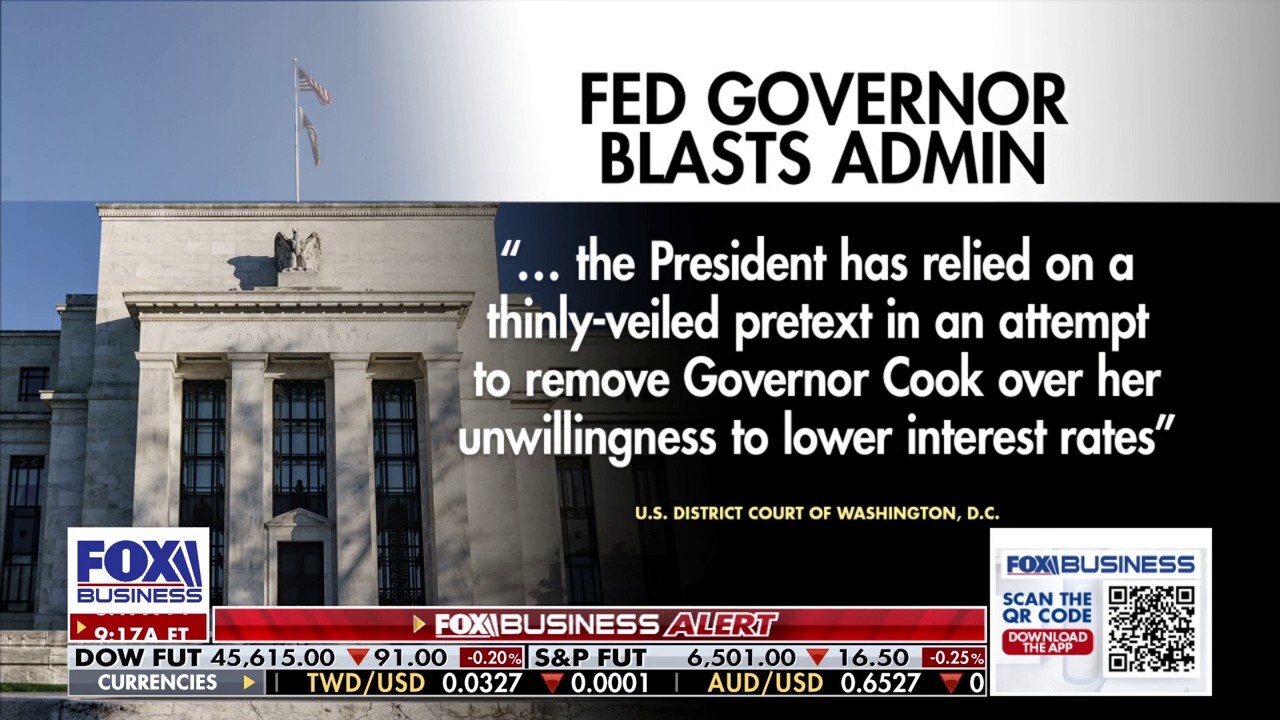 A judge will hear arguments in the Lisa Cook firing case as the Fed governor faces mortgage fraud allegations. FOX Business Lydia Hu with more.