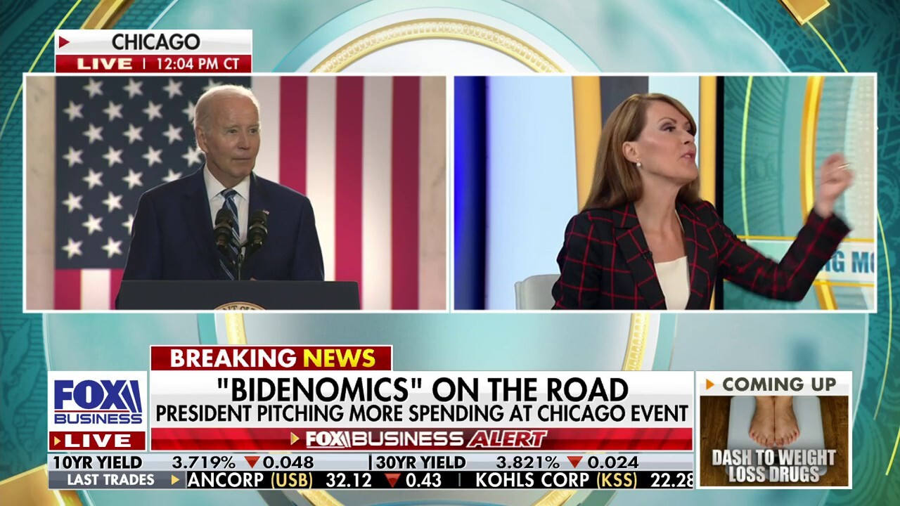 'The Bottom Line' co-hosts Dagen McDowell and Sean Duffy criticize Biden for taking an economic victory lap as inflation pain persists on 'The Big Money Show.'