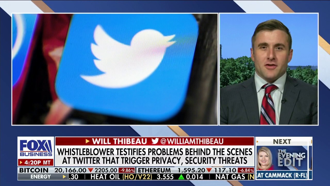 The Heritage Foundation tech policy analyst Will Thibeau reacts to a Twitter whistleblower's testimony on 'The Evening Edit.'