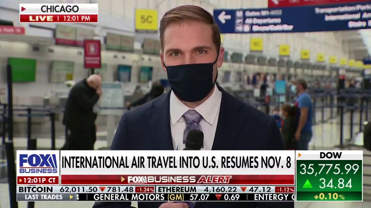 International travel into the U.S. will resume on November 8 with strict COVID protocols in place. FOX Business’ Grady Trimble with more. 