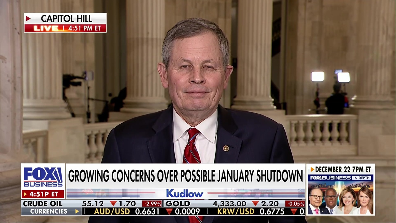 Sen. Steve Daines, R-Mont., discusses concerns over a possible January government shutdown and the continuing debate over health care on ‘Kudlow.’
