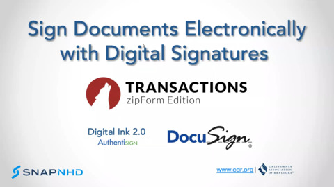 Sign Documents Electronically with Digital Signatures inside Lone Wolf Transactions (zipForm Edition)