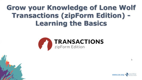 Get to know Lone Wolf Transactions (zipForm Edition) - Learn the Basics 