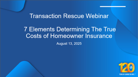 TR Webinar - Insurance Costs Key Elements and Trends