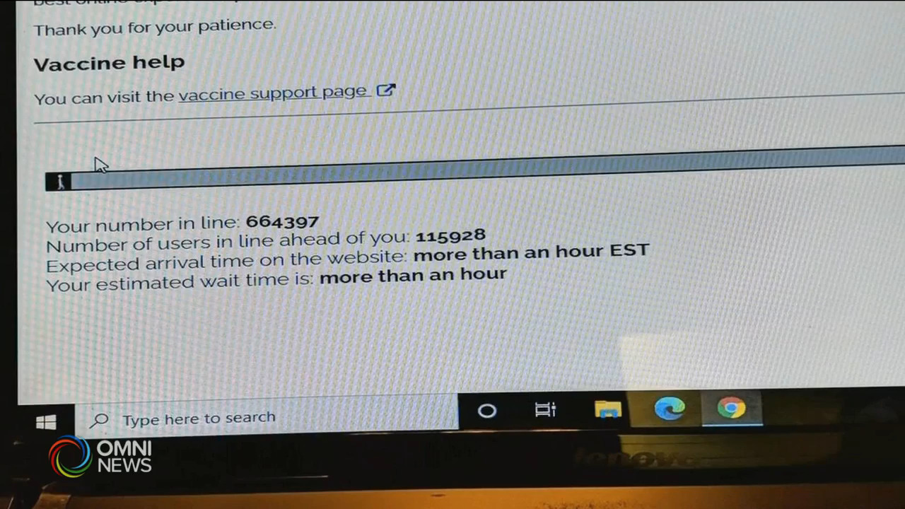 省府降低接種年齡 預約系統不勝負荷 -- May 03, 2021 (ON)