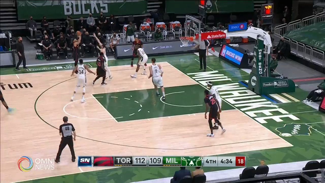 多倫多猛龍擊敗密爾沃基公鹿 -- Feb 17, 2021 (ON)