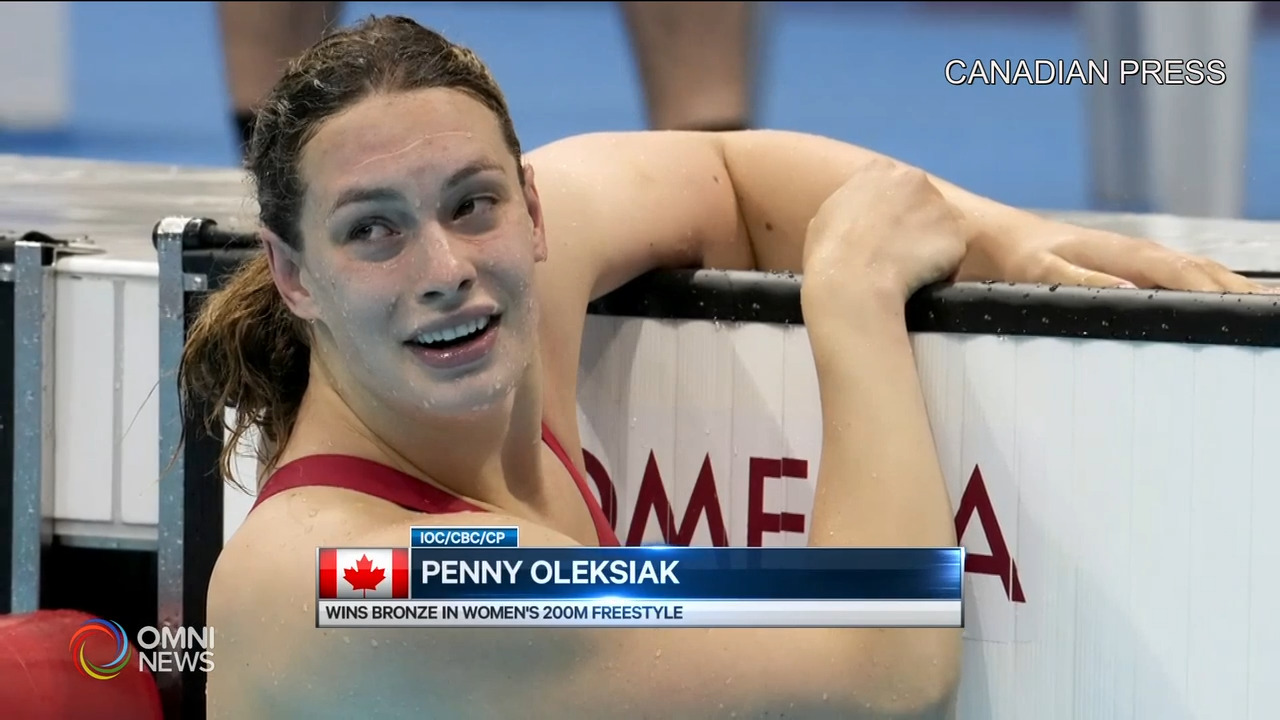 多伦多女泳将 Oleksiak获得最多奥运奖牌－ Jul 28, 2021 (ON)