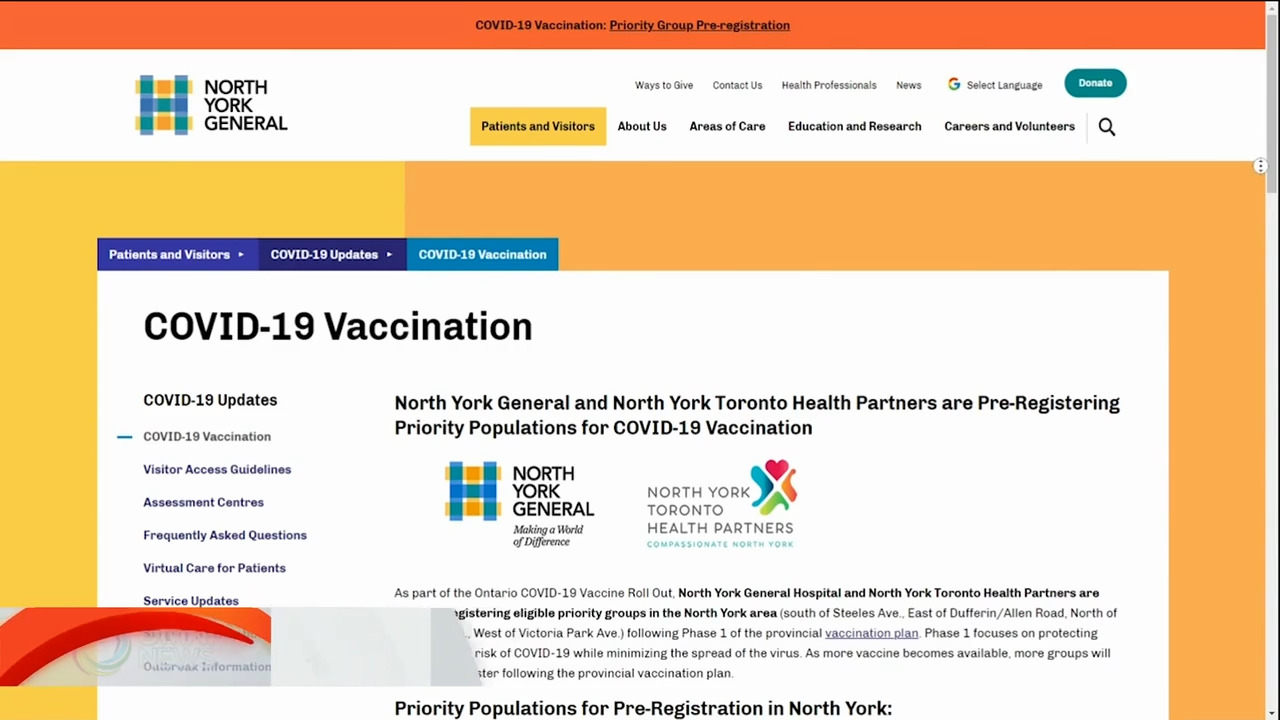 80岁以上多伦多市民，可预约接种疫苗－ Mar 10, 2021