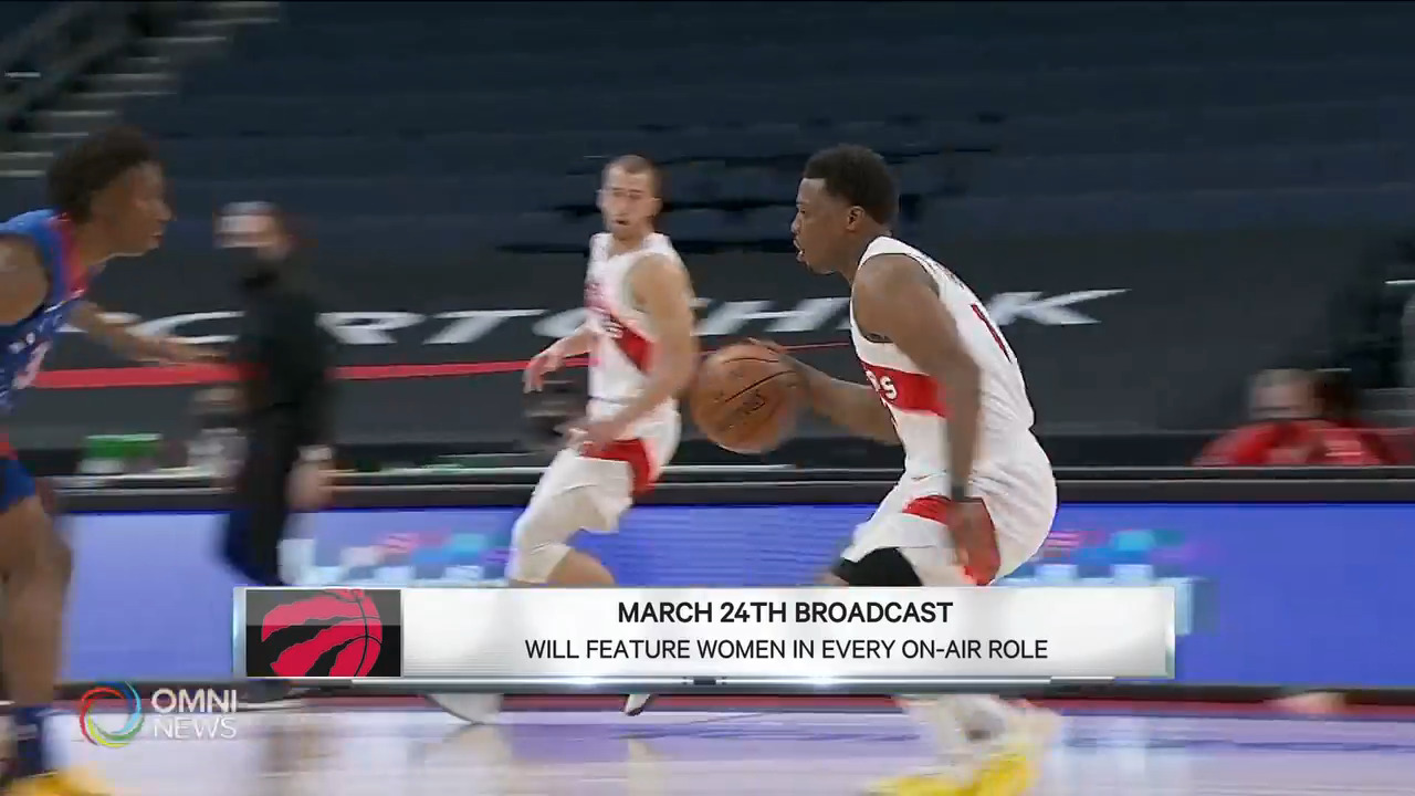 多倫多猛龍一比賽, 將起用全女性評述 -- Mar 09, 2021 (ON)