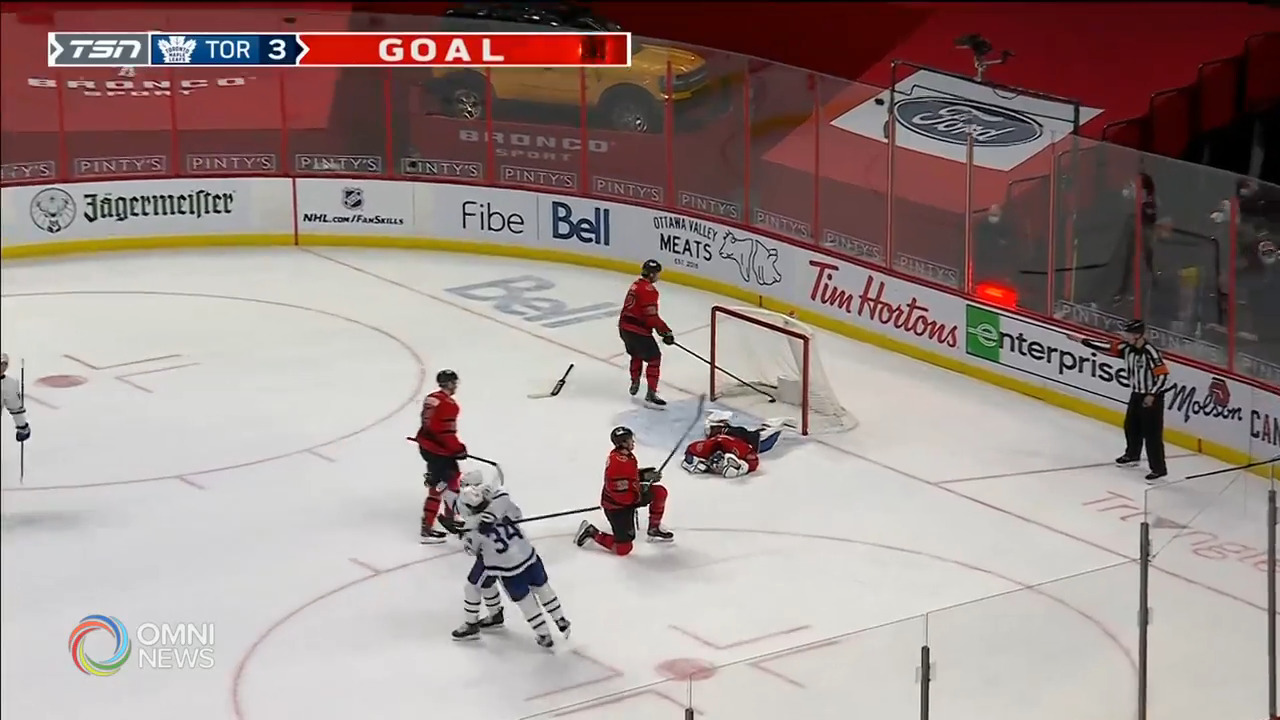 多倫多楓葉險勝渥太華參議員 -- Mar 26, 2021