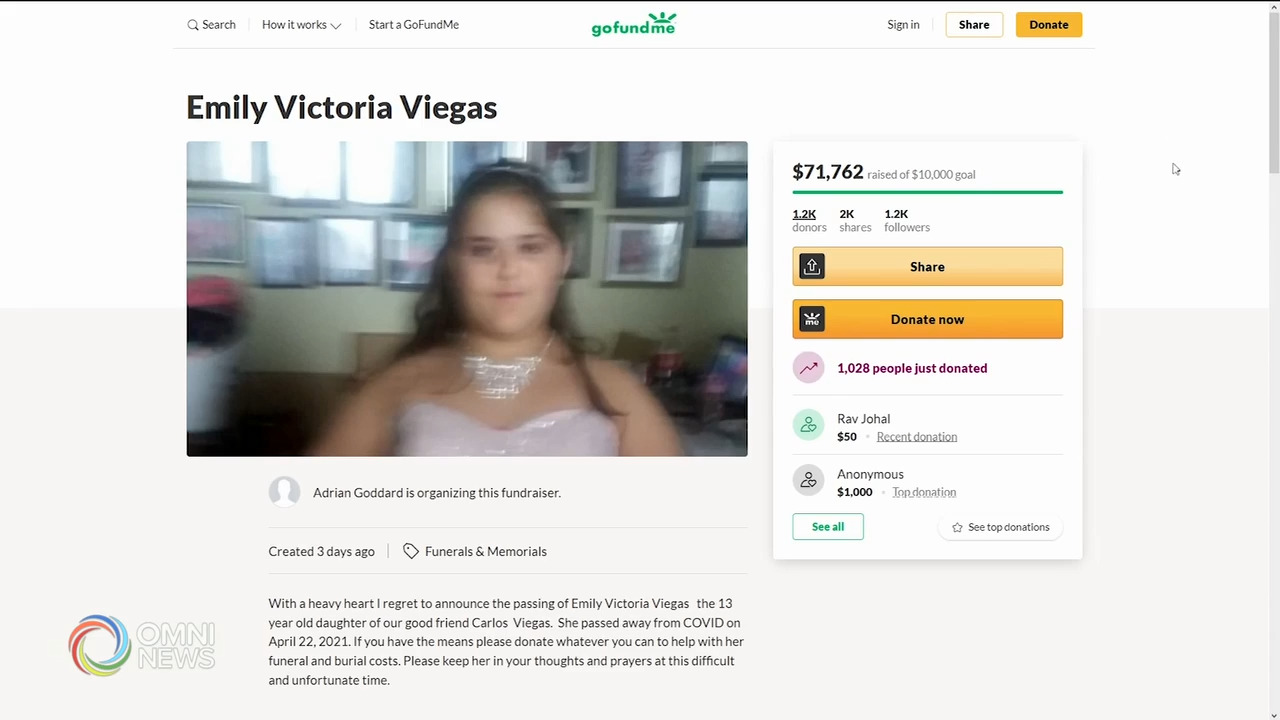 Brampton女童染疫死亡，各界質疑抗疫政策 － Apr 26, 2021