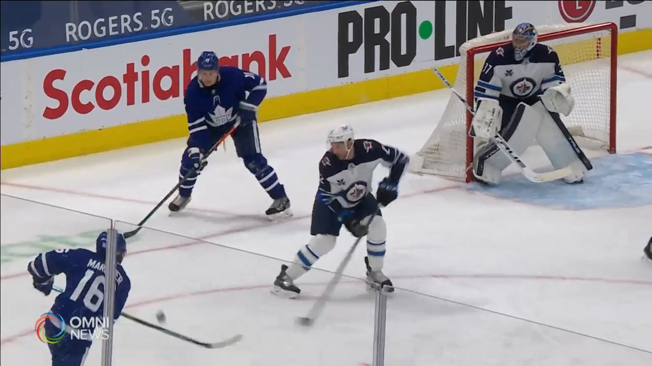 多倫多楓葉2比5不敵溫尼泊噴射機 -- Apr 16, 2021 (ON)