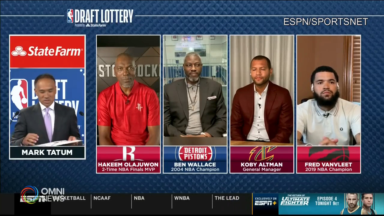 猛龍意外抽到第4號選秀權 -- Jun 23, 2021 (ON)