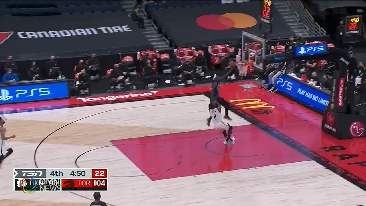 多倫多猛龍爆冷勝布魯克林籃網 -- Apr 22, 2021 (ON)