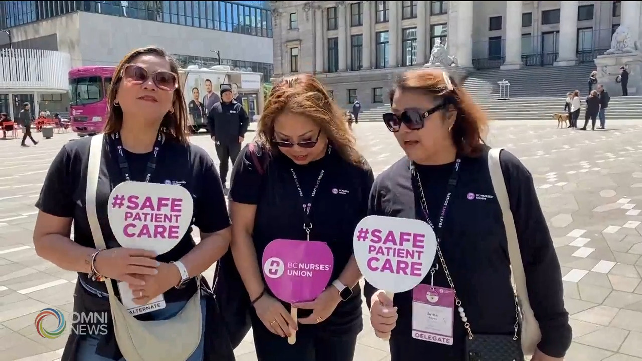 Rally ng mga nars sa downtown Vancouver