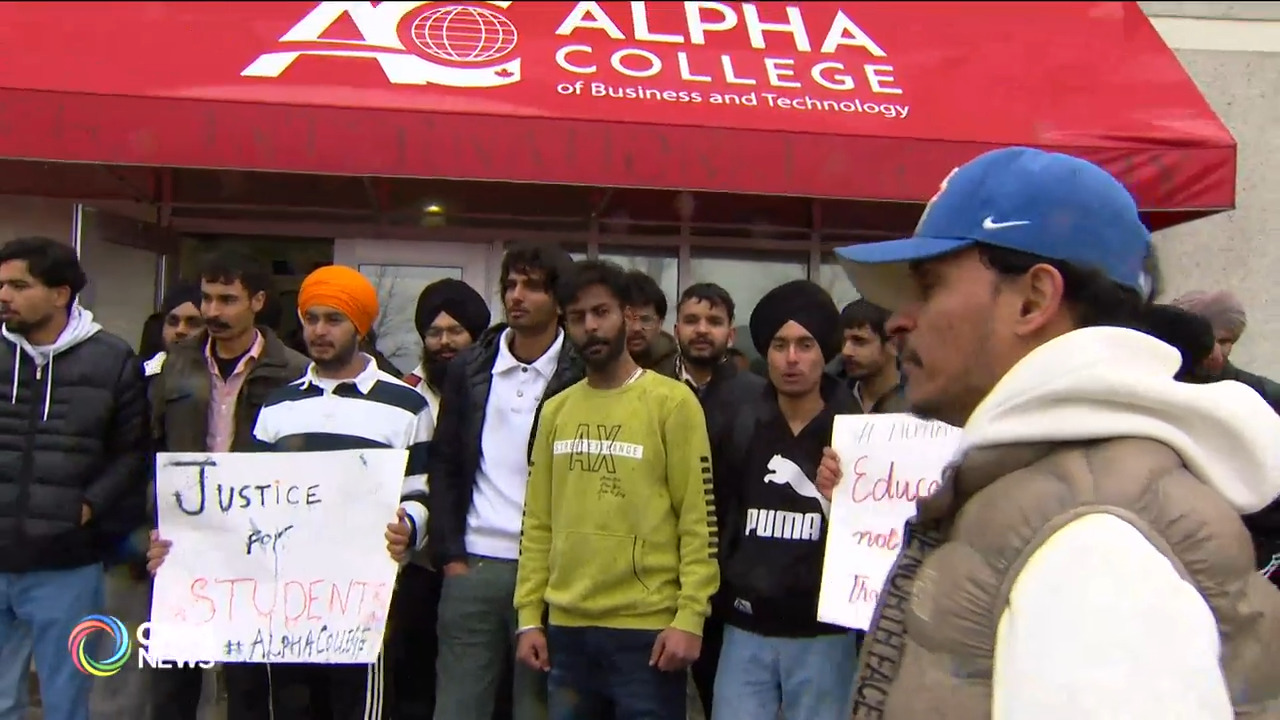 Protest against Alpha college...