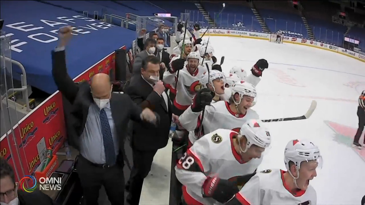 渥太華參議員隊後來居上擊敗楓葉隊-- Feb 16, 2021 (ON)