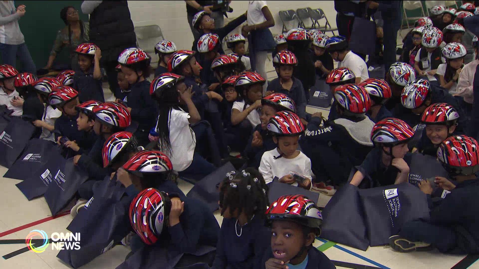 Toronto Police and TCDSB deliver 345 bicycle helmets to kids