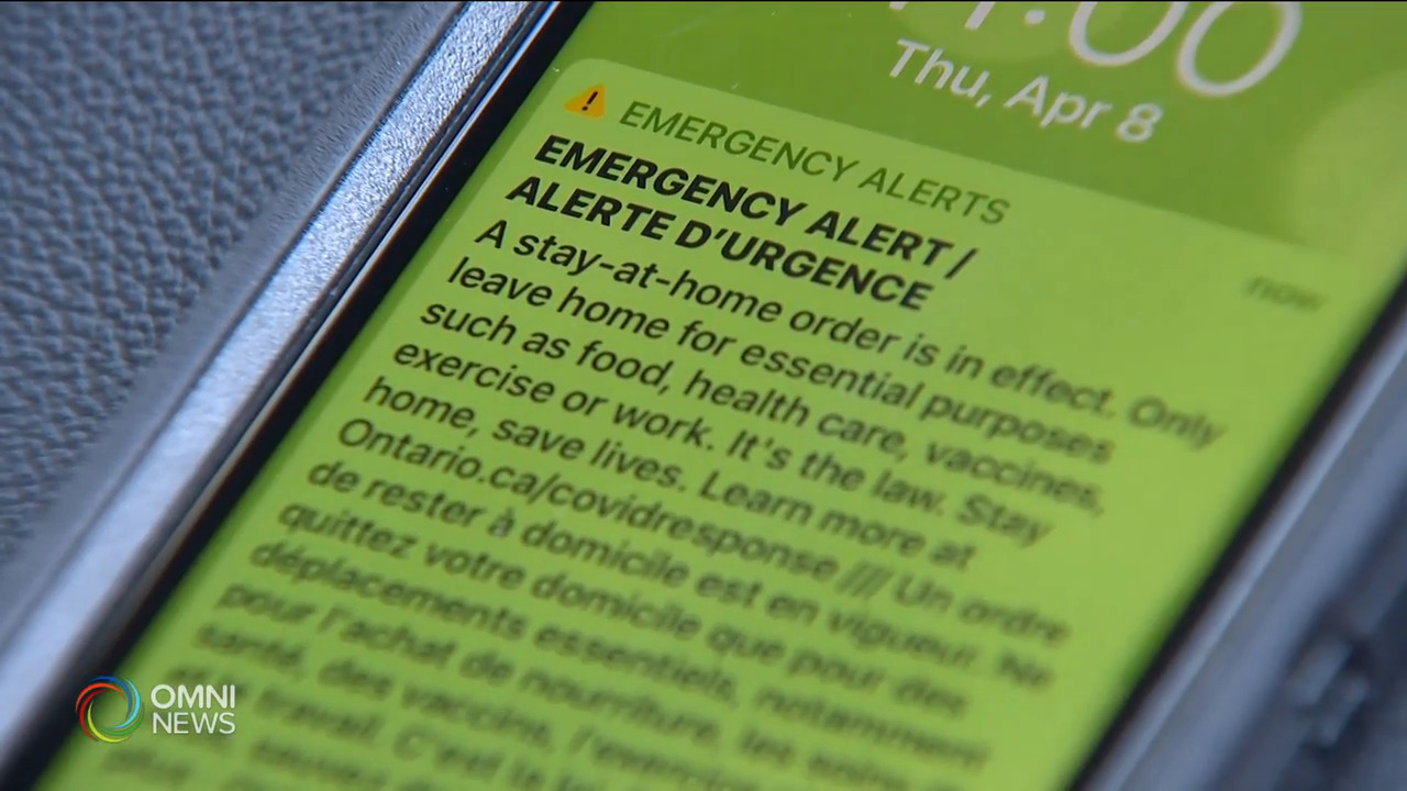 省府今早啟動居家令預警系統 -- Apr 08, 2021(ON)