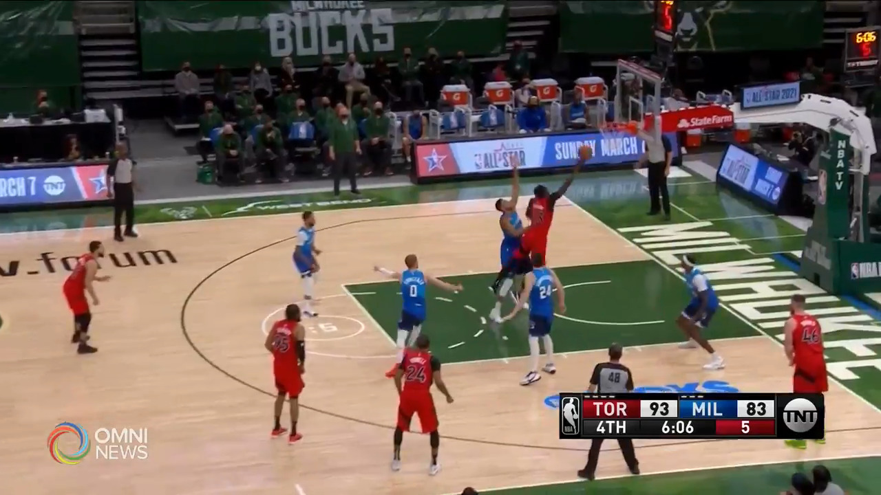 多倫多猛龍隊再度擊敗密爾沃基公鹿 -- Feb 19, 2021 (ON)