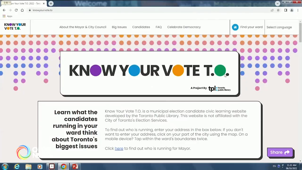 多倫多公共圖書館設立市選網站 -- Oct 11, 2022 (ON)