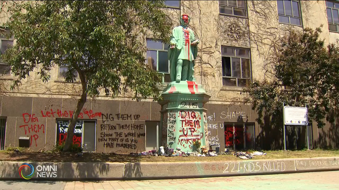 懷雅遜大學銅像遭潑漆塗污 -- Jun 01, 2021 (ON)