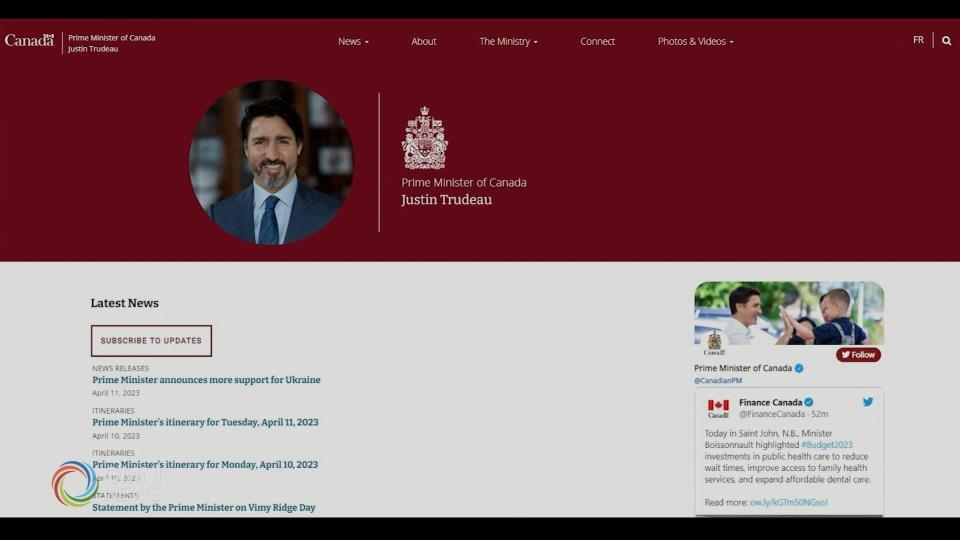 Website ni Prime Minister Justin Trudeau pansamantalang bumagsak, sabay ng pagbisita ng PM ng Ukraine sa Canada