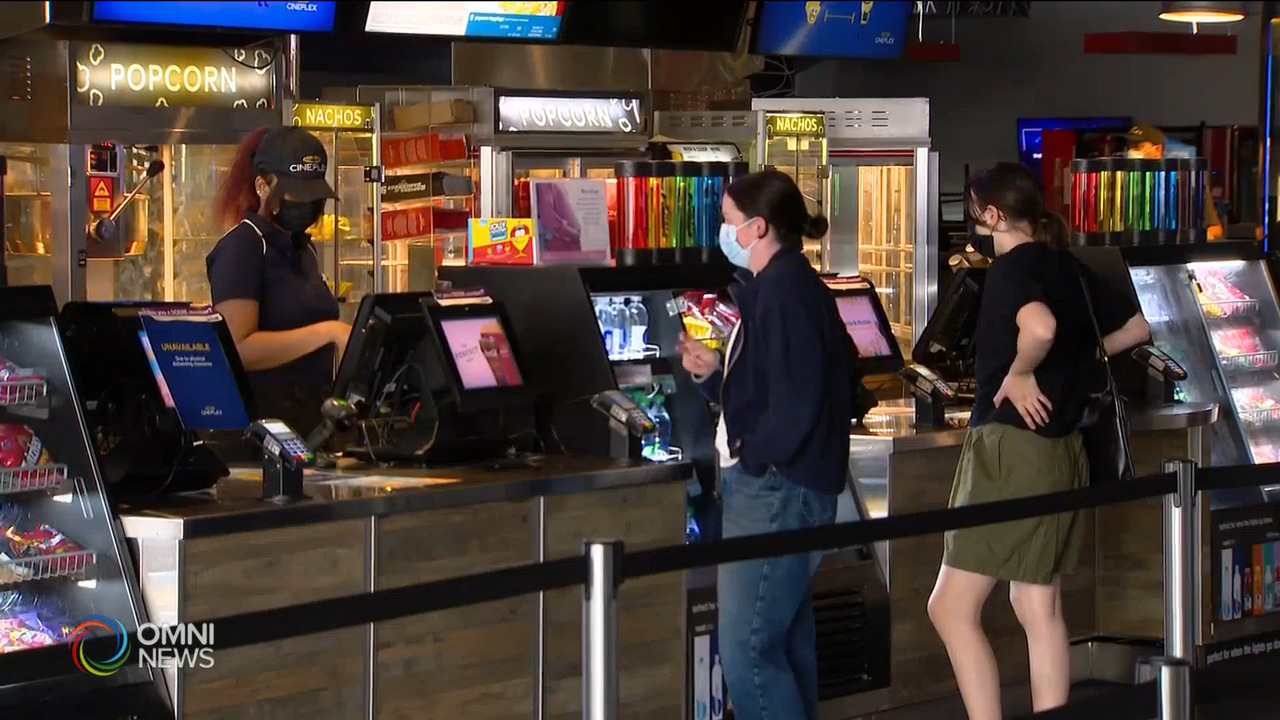 室內電影院恢復營業 -- Jul 16, 2021 (ON)