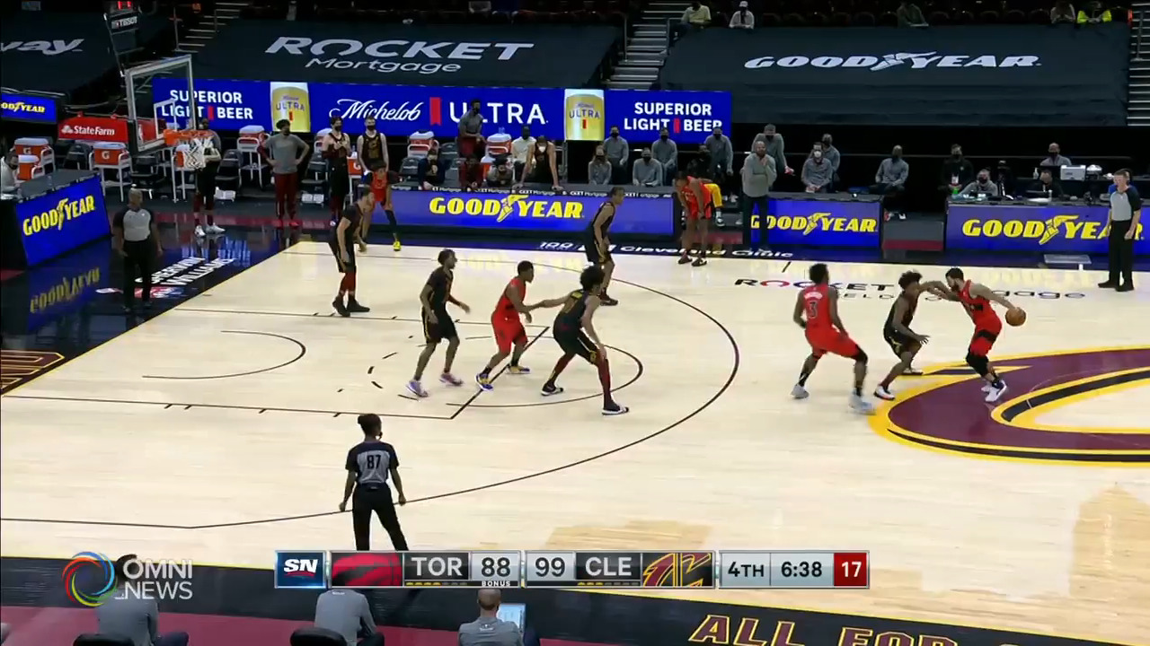 猛龍不敵克利夫蘭騎士 連輸8場 -- Mar 22, 2021 (ON)